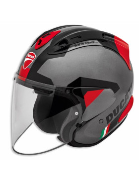Original Ducati D-Attitude V2 Black/Red Motorcycle Jet Helmet 98108513